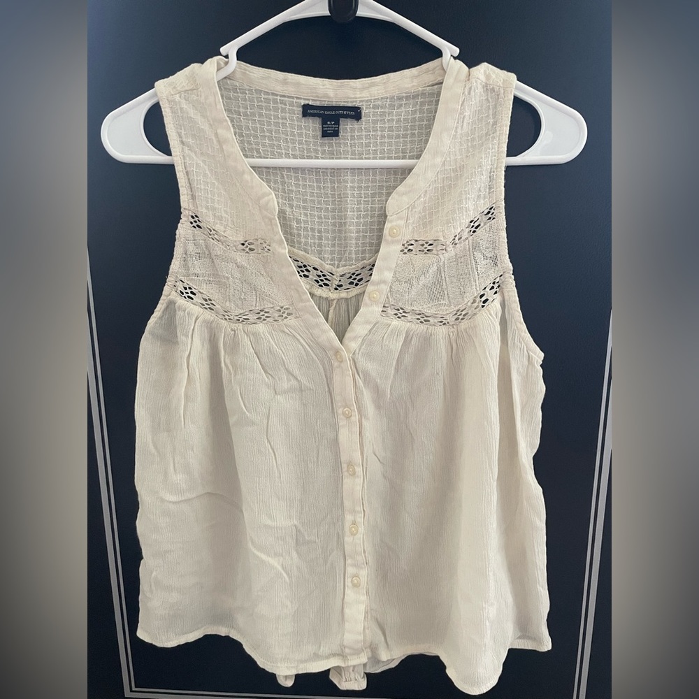 Boho Style American Eagle Cream Tank Top
